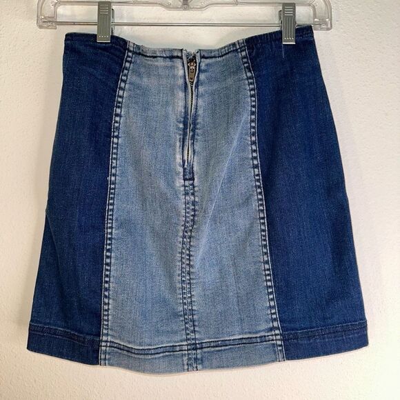 PacSun Womens (24) XS Retro Denim Patchwork Colorblocked Streetwear Mini Skirt - Picture 2 of 5